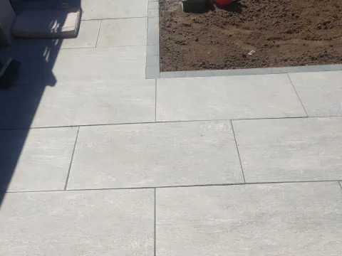 New patio and garden paving installation in Salthill, Galway